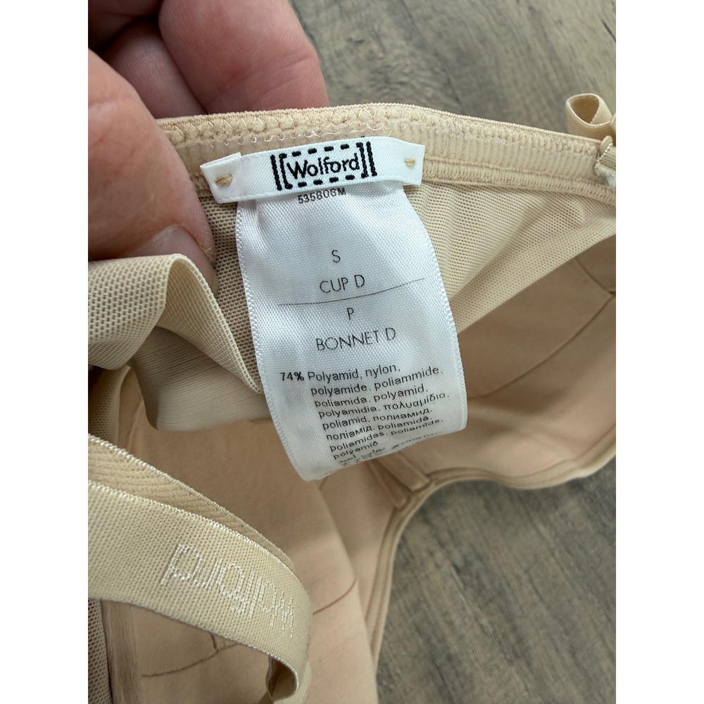 Wolford 535806M Nude Shapewear Bodysuit Molded Underwire Cup D Size S - Picture 6 of 7